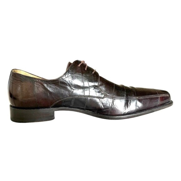 Mezlan Platinum Dinan Brown Leather Eel Skin Lace Up Dress Shoes Size 12M main image 5
